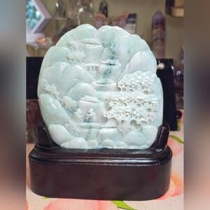 Jadeite Stone Scenery Landscape Carving